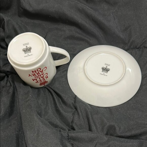 Keep Calm and Carry On Mug  Saucer Duo from different sets - Picture 3 of 5